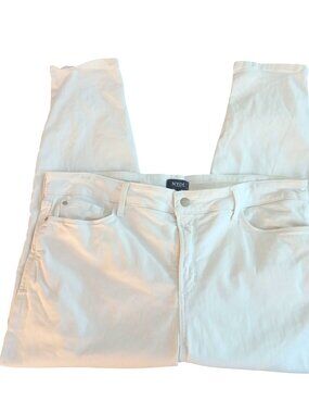 NYDJ Womens Alina High Waist White Slim Leg Stretch Jeans 20W Convertible Ankle